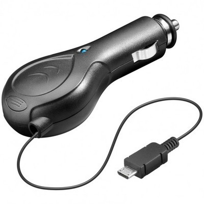 Alimentatore da Auto (12/24V) Micro-USB con Cavo Retrattile 
