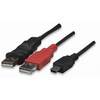 / Cavo USB 2.0 ad Y 2xA maschio/mini B maschio 0,6 m
