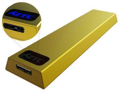 / ZTC Thunder Enclosure NGFF M.2 SSD to USB 3.0 - Gold Aluminum