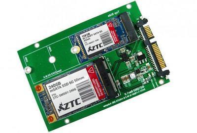 ZTC 2in1 Thunder Board M.2(NGFF)/mSATA SSD to SATA III Adapter 