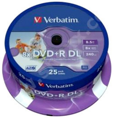  VERBATIM Dvd+R 8x 8.5Gb Dual Layer 25pz Printable