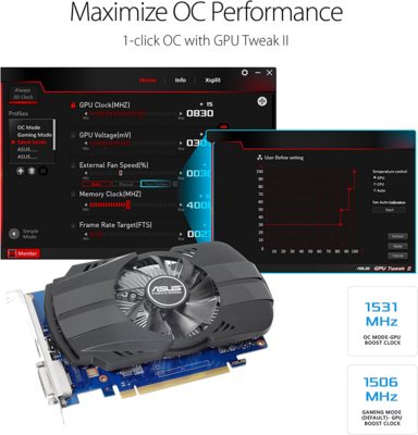 ASUS Phoenix GeForce GT 1030 OC Edition 2 GB GDDR5 