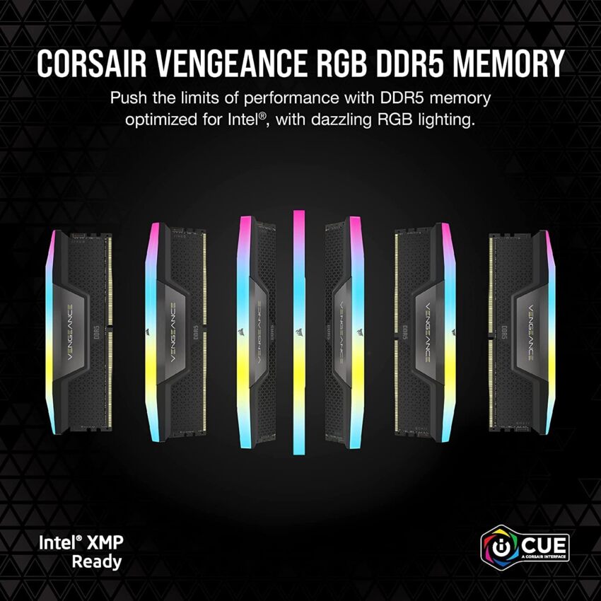 CORSAIR VENGEANCE RGB DDR5 RAM 32GB (2x16GB) 5600MHz CL40 Intel XMP  