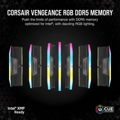 CORSAIR VENGEANCE RGB DDR5 RAM 32GB (2x16GB) 5600MHz CL40 Intel XMP 