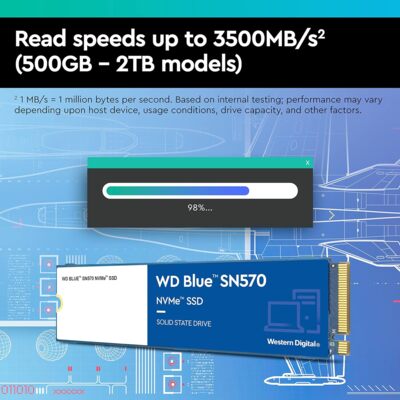 WESTERN DIGITAL SSD M.2 1TB SN570 PCIe 3.0 