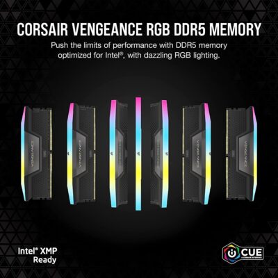 CORSAIR VENGEANCE RGB DDR5 RAM 32GB (2x16GB) 6000MHz CL36 Intel XMP 